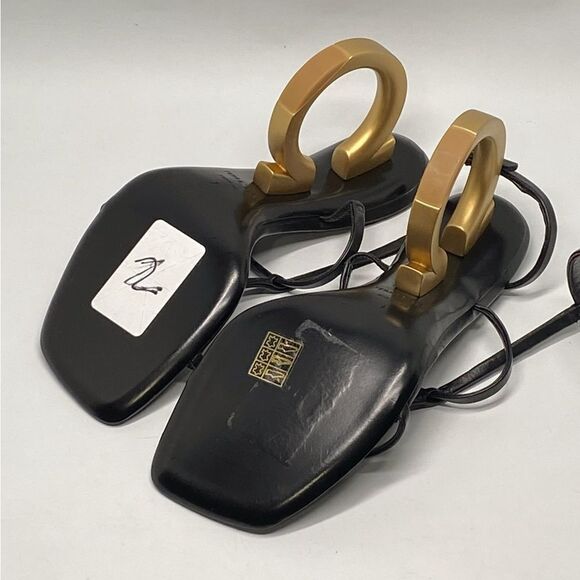 Ferragamo Aglalia Leather Gancini-Heel Sandals size 7 - Picture 14 of 15